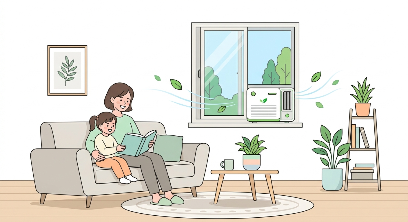 봄 환기 시작할 때 꼭 보는 창문형 환기청정기, 미세먼지 심한 날 뭐가 덜 답답할까? 관련 이미지