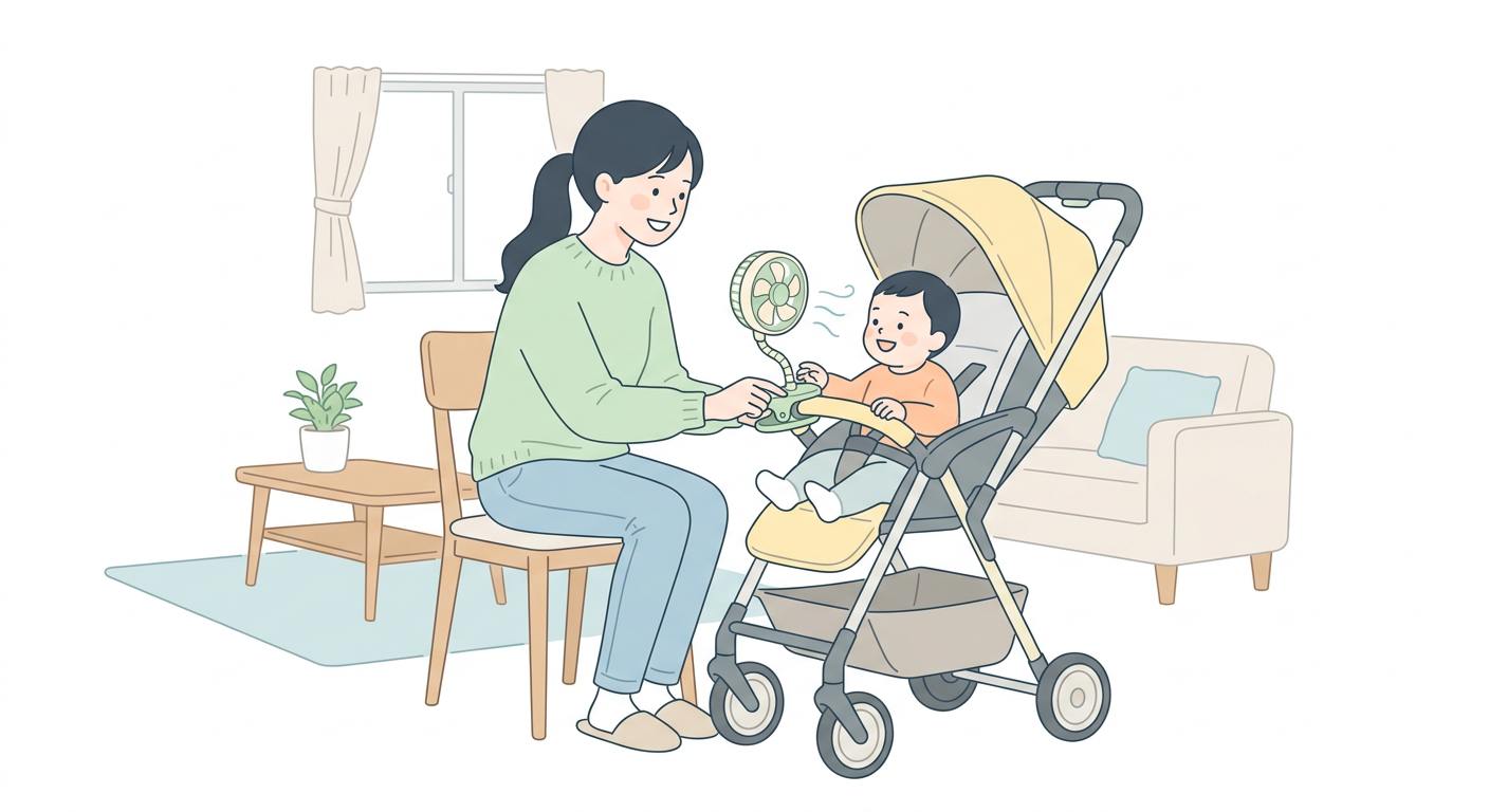 ベビーカーより先に用意するべき？春のお出かけ向けベビー用携帯扇風機、クリップ式 vs 首かけ式を本音で比較 관련 이미지