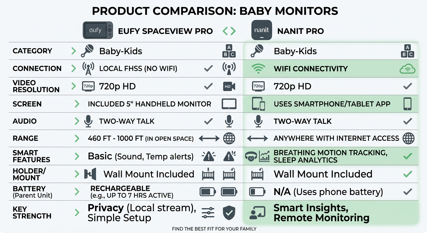 eufy SpaceView Pro vs Nanit Pro 비교