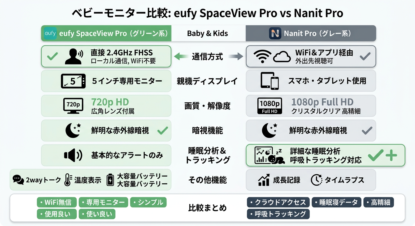 eufy SpaceView Pro vs Nanit Pro 비교