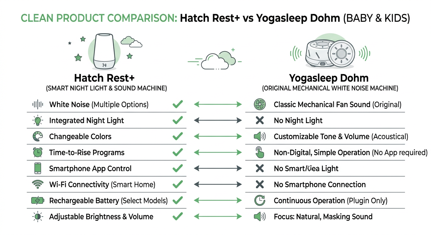 Hatch Rest+ vs Yogasleep Dohm 비교