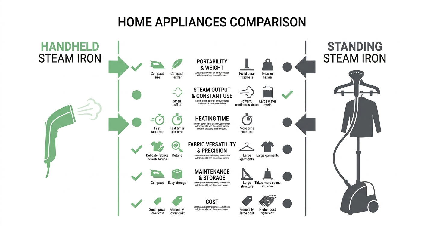 Handheld Steam Iron vs Standing Steam Iron 비교