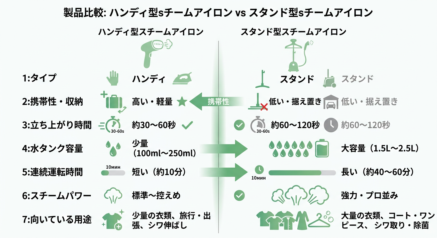 ハンディ型スチームアイロン vs スタンド型スチームアイロン 비교