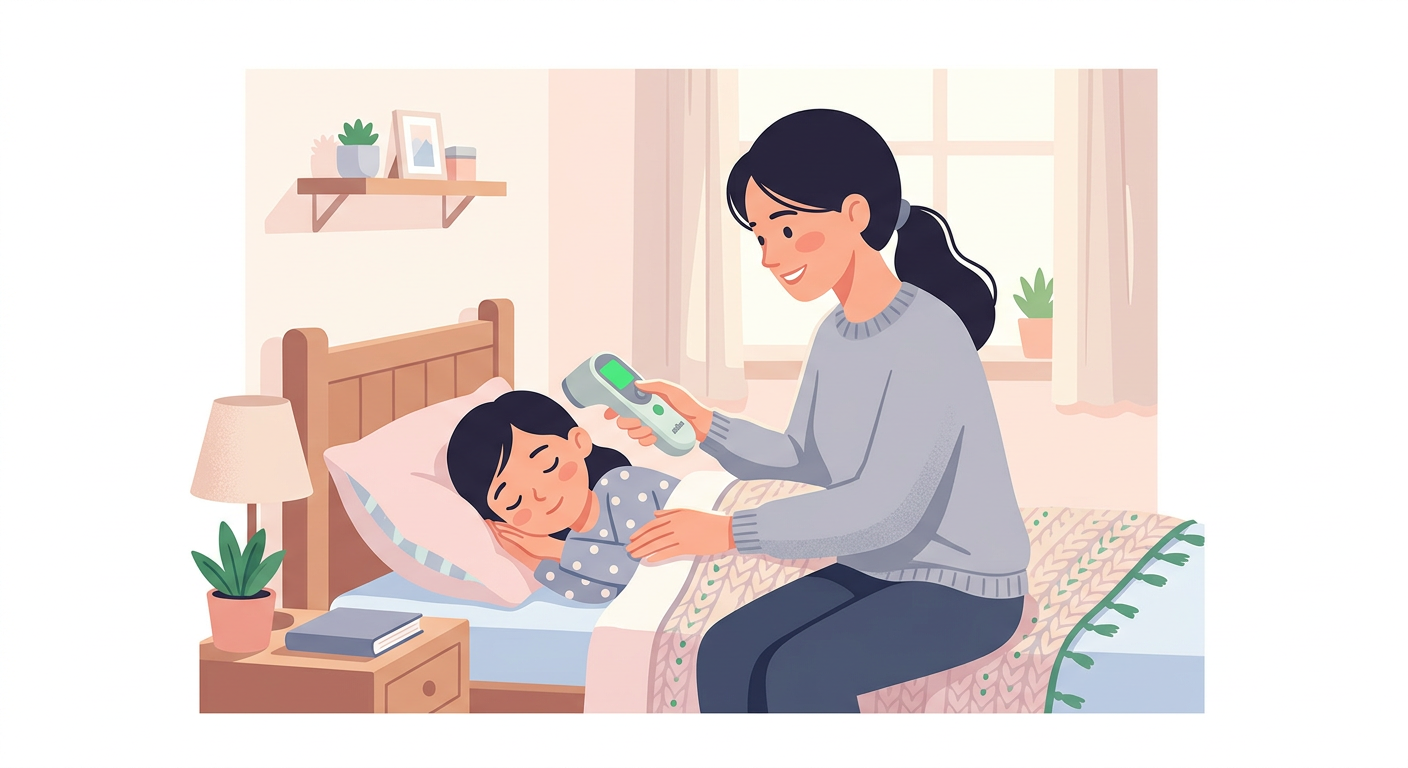 季節の変わり目に子どもが熱を出したとき、どっちがラク？非接触おでこ体温計 vs 耳体温計 リアル比較 관련 이미지