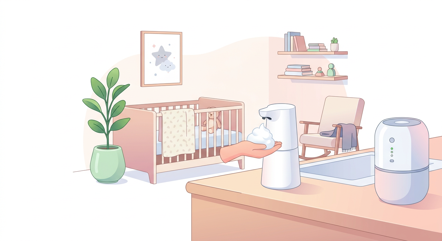 Springtime Handwashing Battles in Homes with Babies: Is an Automatic Foaming Hand Soap Dispenser for Kids Actually Worth It? 관련 이미지