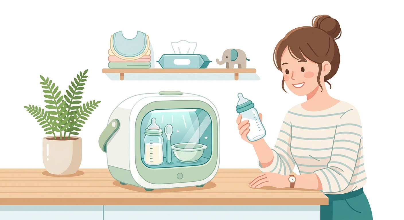 春のピクニックシーズン前にチェックしたい、ベビー用ポータブル食器除菌ケース。哺乳びん消毒器の代わりになる？ 관련 이미지