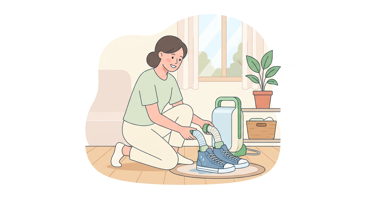 Spring Pollen Sneaking Indoors? Should You Get a Mini Entryway Shoe Dryer and Sanitizer? A Practical Guide for Sneakers and Kids' Shoes 관련 이미지