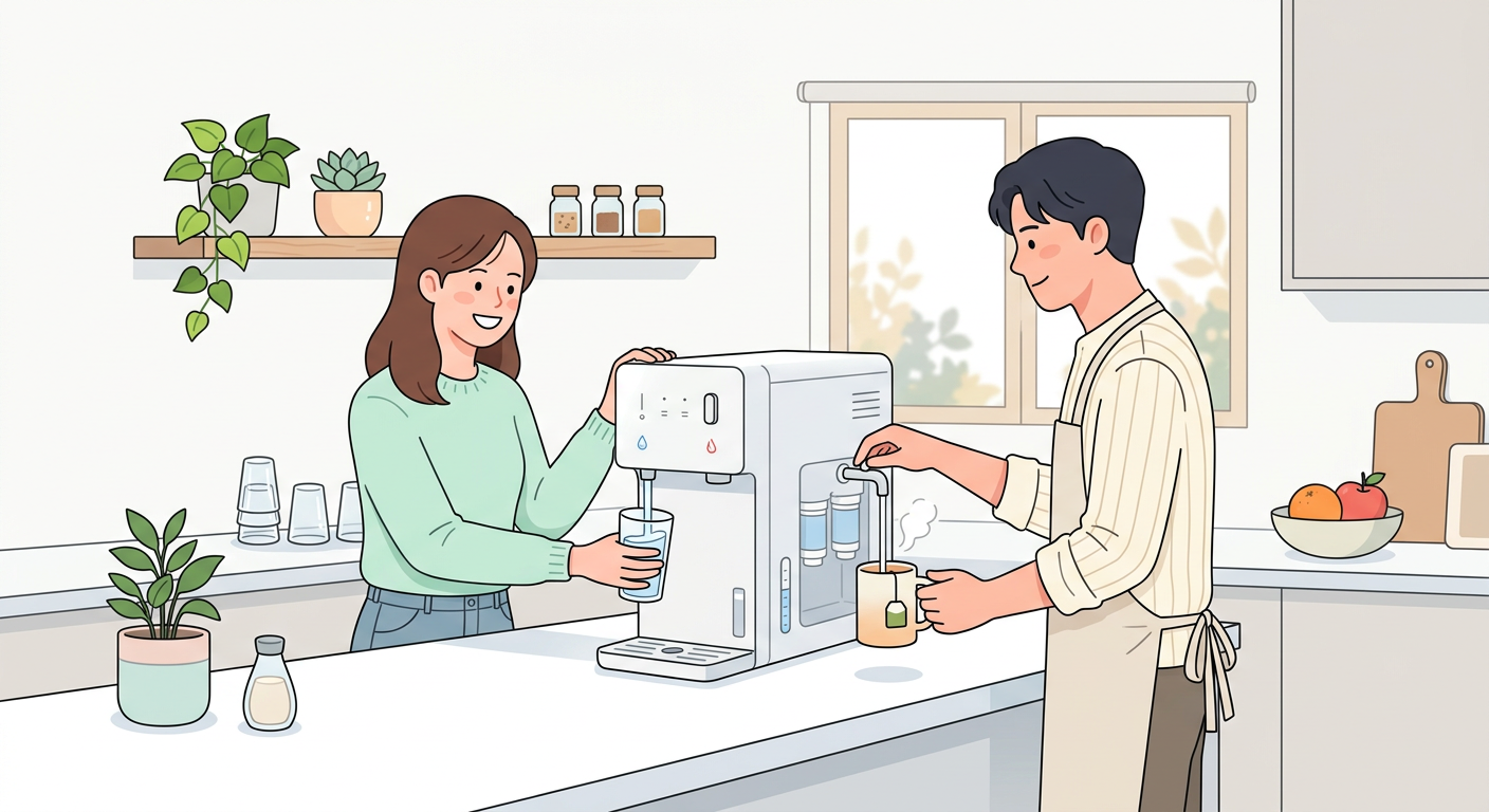 환절기 물 자주 마시게 하려면 이게 낫더라고요, 정수기형 냉온수기 vs 직수형 미니 정수기 비교 관련 이미지