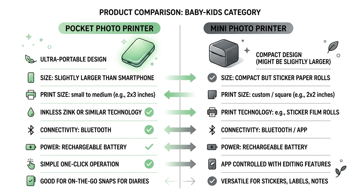 Pocket Photo Printer vs Mini Photo Printer 비교