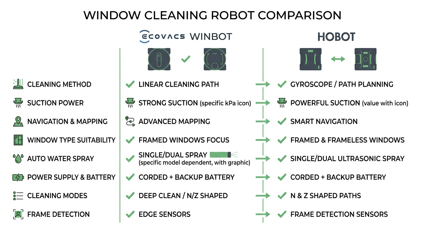 ECOVACS WINBOT vs HOBOT Window Cleaning Robot 비교